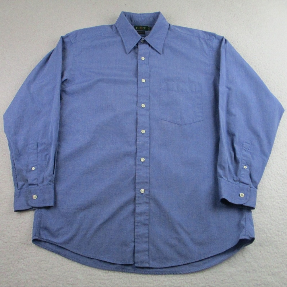 J Crew Orsman Shirt Mens Large Blue Button Down Long Sleeve Cotton Classic Fit